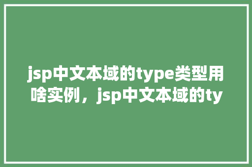 jsp中文本域的type类型用啥实例，jsp中文本域的type类型用啥实例