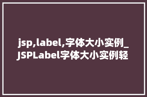 jsp,label,字体大小实例_JSPLabel字体大小实例轻松实现个化界面设计  第1张