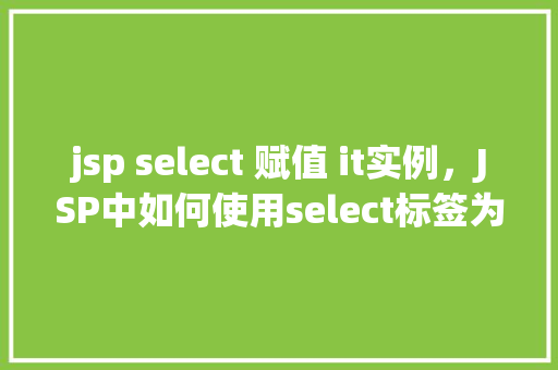 jsp select 赋值 it实例，JSP中如何使用select标签为实例变量赋值