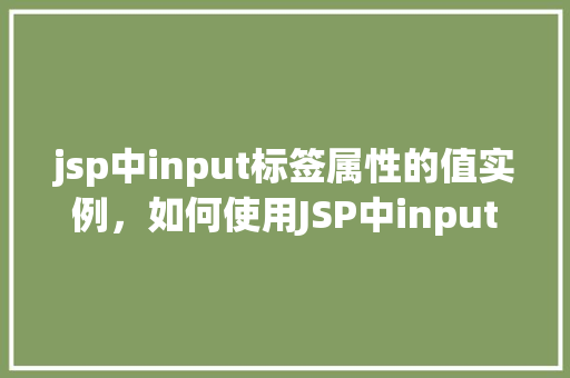 jsp中input标签属性的值实例，如何使用JSP中input标签的属性值  第1张
