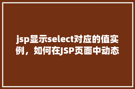 jsp显示select对应的值实例，如何在JSP页面中动态显示Select元素的值  第1张