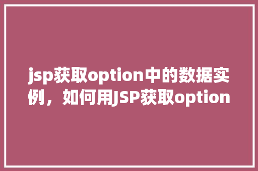 jsp获取option中的数据实例，如何用JSP获取option标签中的数据实例  第1张