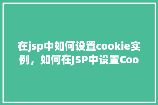 在jsp中如何设置cookie实例，如何在JSP中设置Cookie实例  第1张