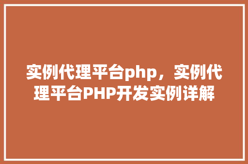 实例代理平台php，实例代理平台PHP开发实例详解