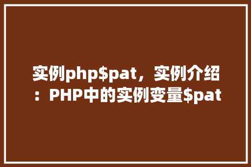实例php$pat，实例介绍：PHP中的实例变量$pat