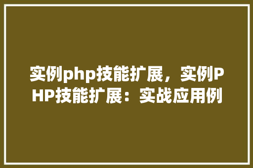 实例php技能扩展，实例PHP技能扩展：实战应用例子介绍