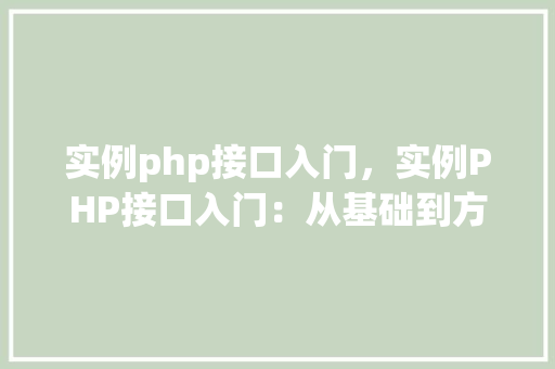 实例php接口入门，实例PHP接口入门：从基础到方法