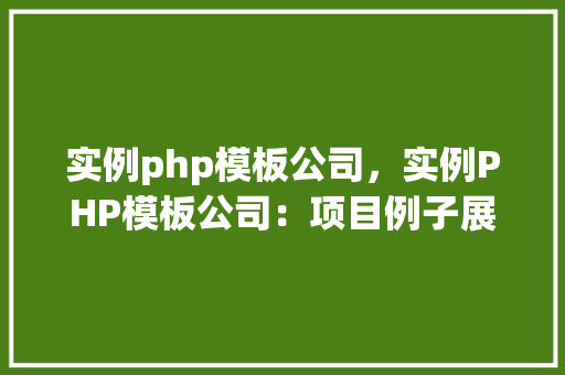 实例php模板公司，实例PHP模板公司：项目例子展示  第1张