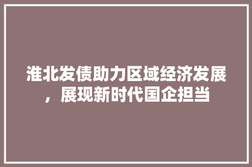 淮北发债助力区域经济发展，展现新时代国企担当