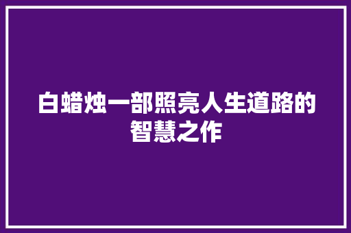 白蜡烛一部照亮人生道路的智慧之作