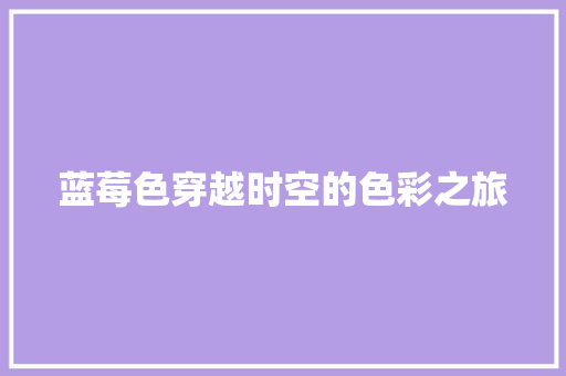蓝莓色穿越时空的色彩之旅