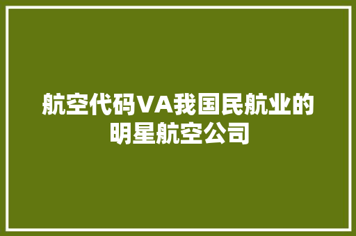 航空代码VA我国民航业的明星航空公司