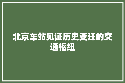 北京车站见证历史变迁的交通枢纽