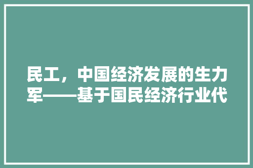 民工，中国经济发展的生力军——基于国民经济行业代码的解读