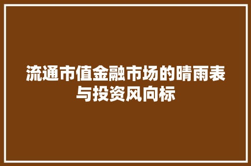 流通市值金融市场的晴雨表与投资风向标  第1张