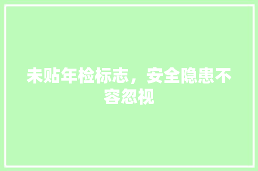 未贴年检标志，安全隐患不容忽视