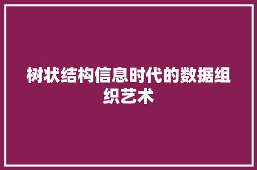树状结构信息时代的数据组织艺术