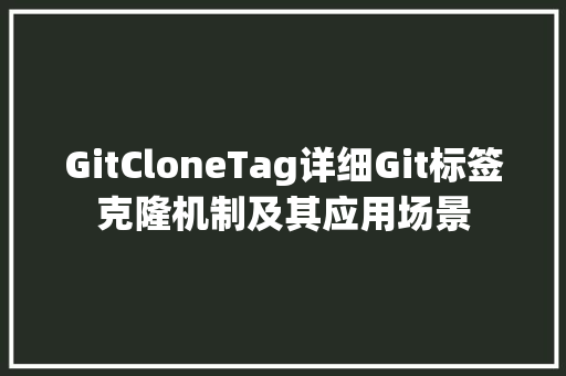 GitCloneTag详细Git标签克隆机制及其应用场景