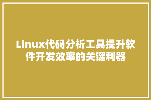 Linux代码分析工具提升软件开发效率的关键利器