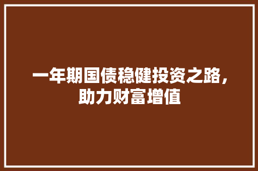 一年期国债稳健投资之路，助力财富增值