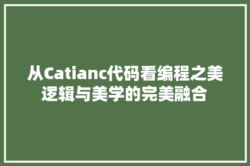 从Catianc代码看编程之美逻辑与美学的完美融合