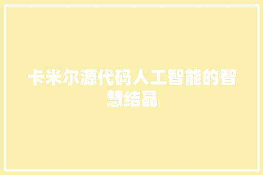 卡米尔源代码人工智能的智慧结晶