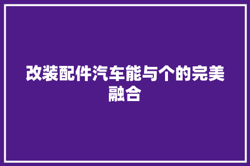 改装配件汽车能与个的完美融合